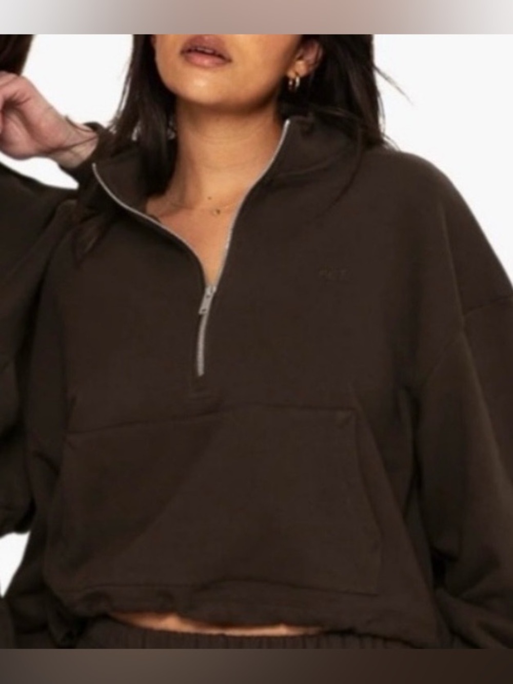SET Active Oversized Elastic Waist Quarter Zip Sweatshirt  and Joggers Set